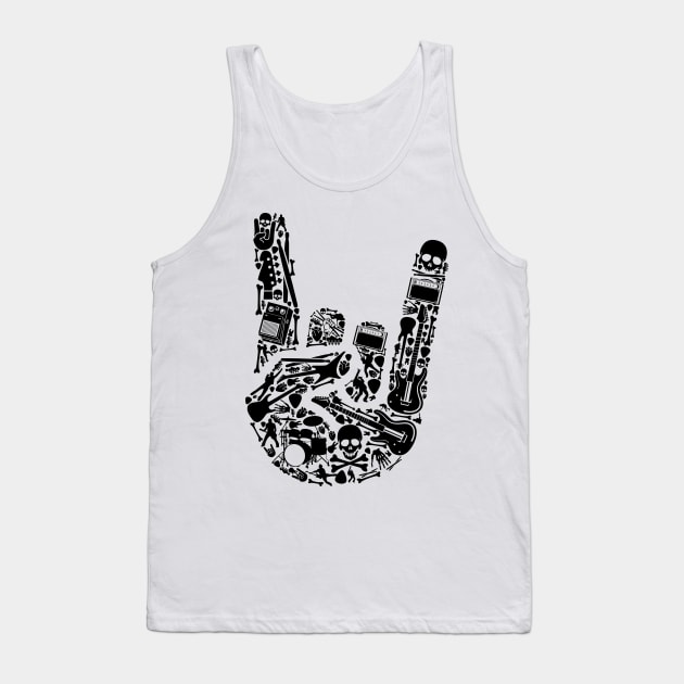 Metal rock music hand illustration Tank Top by ShirtyLife